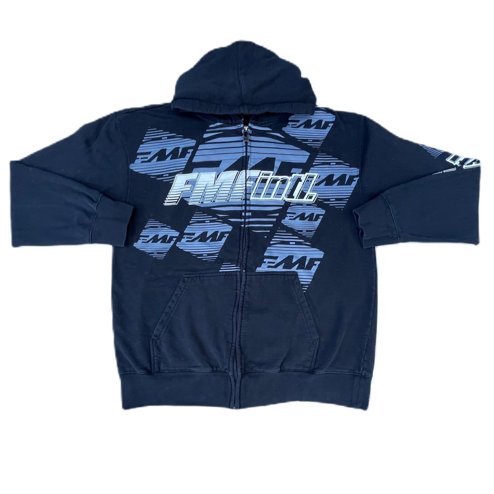 FMF Intl Racing Motocross Black Graphic Zip Up Hoodie Sweater